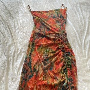 Multicolor Snake Print Dress